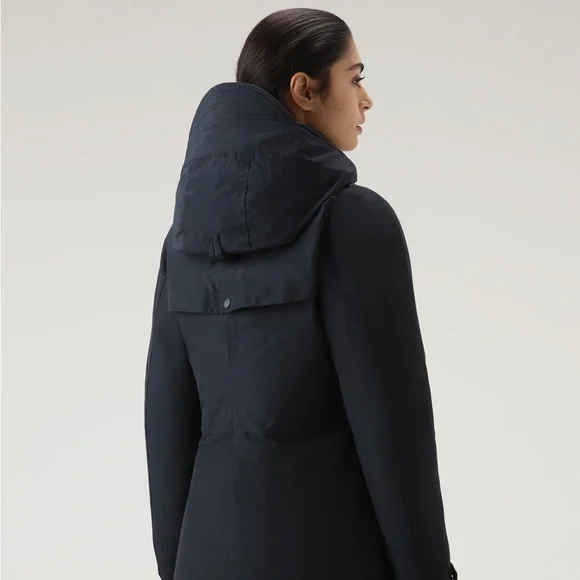 WOOLRICH Keating Long Parka in Ramar Cloth Dark Navy